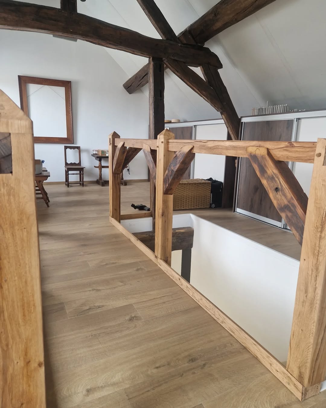 Garde-corps en bois de réemploi - Réalisation EL Charpente